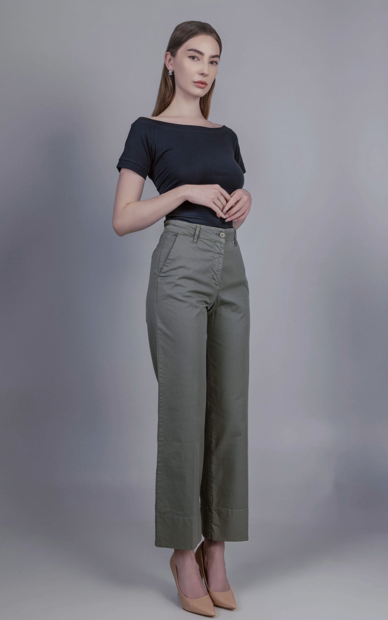 Sabina Trousers Khaki Green