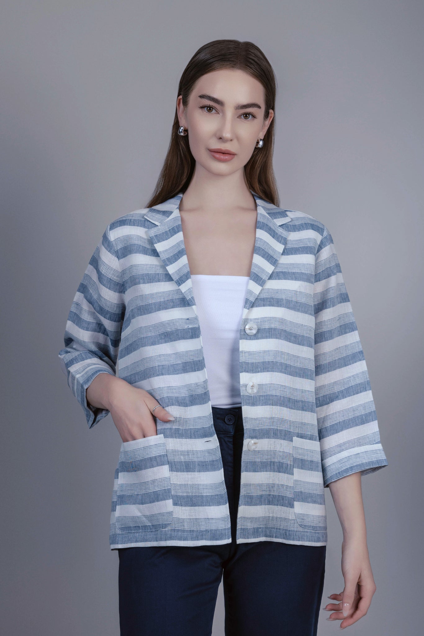 Giacca Jacket Blue Strips